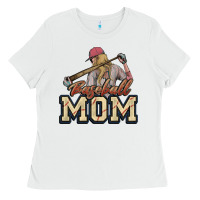 White Baseball mom Ladies Tee - HowdyJamesFarm