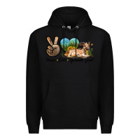 Black Peace Love Spanish Goat Premium Hoodie - LillyAllenDesigns