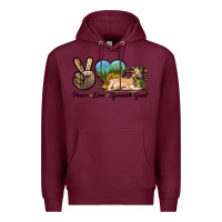 Burgundy Peace Love Spanish Goat Premium Hoodie - LillyAllenDesigns