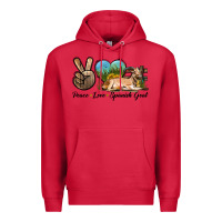 Cardinal Peace Love Spanish Goat Premium Hoodie - LillyAllenDesigns