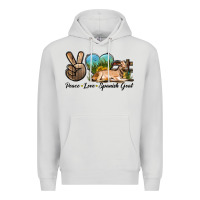 Dove Grey Peace Love Spanish Goat Premium Hoodie - LillyAllenDesigns
