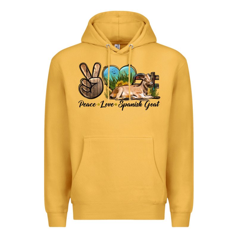 Peace Love Spanish Goat Premium Hoodie by LillyAllenDesigns | Teevron