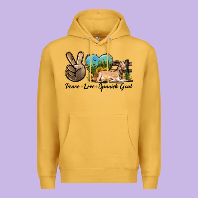 Peace Love Spanish Goat Premium Hoodie Designed By Lillyallendesigns