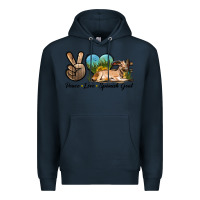 Navy Peace Love Spanish Goat Premium Hoodie - LillyAllenDesigns