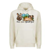 Oatmeal Heather Peace Love Spanish Goat Premium Hoodie - LillyAllenDesigns
