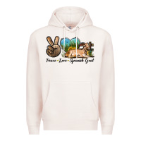 Pale Pink Peace Love Spanish Goat Premium Hoodie - LillyAllenDesigns