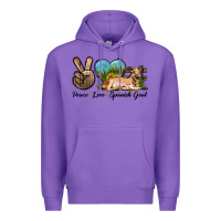 Purple Peace Love Spanish Goat Premium Hoodie - LillyAllenDesigns