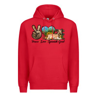 Red Peace Love Spanish Goat Premium Hoodie - LillyAllenDesigns