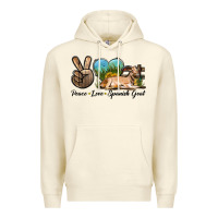 Sandshell Peace Love Spanish Goat Premium Hoodie - LillyAllenDesigns
