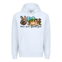 White Peace Love Spanish Goat Premium Hoodie - LillyAllenDesigns