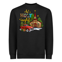 Black the church  holy night western truck Heavyweight Sweatshirt - AdoDesignShop