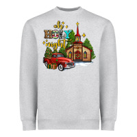 Heather Grey the church  holy night western truck Heavyweight Sweatshirt - AdoDesignShop