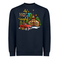 Navy the church  holy night western truck Heavyweight Sweatshirt - AdoDesignShop