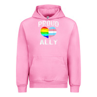 Fuchsia Pink proud ally lgbt rainbow heart gay pride month Urban Hoodie - linhVisuals