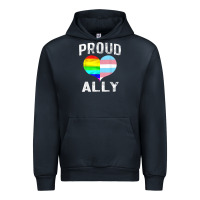 Navy proud ally lgbt rainbow heart gay pride month Urban Hoodie - linhVisuals