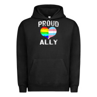 Pigment Black proud ally lgbt rainbow heart gay pride month Urban Hoodie - linhVisuals