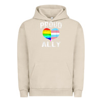 Pigment French Oak proud ally lgbt rainbow heart gay pride month Urban Hoodie - linhVisuals