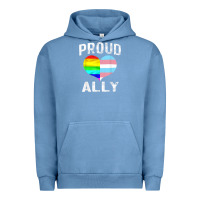 Pigment Pebble Blue proud ally lgbt rainbow heart gay pride month Urban Hoodie - linhVisuals
