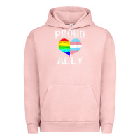 Pigment Salmon proud ally lgbt rainbow heart gay pride month Urban Hoodie - linhVisuals