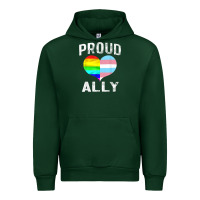 Forest Green proud ally lgbt rainbow heart gay pride month Urban Hoodie - linhVisuals