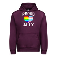 Mauve Wine proud ally lgbt rainbow heart gay pride month Urban Hoodie - linhVisuals