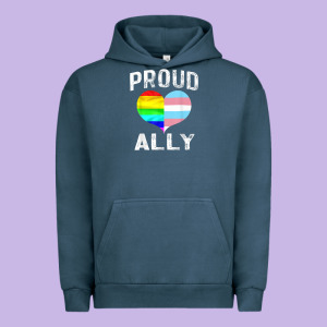 Proud Ally Lgbt Rainbow Heart Gay Pride Month Urban Hoodie Designed By Linhvisuals