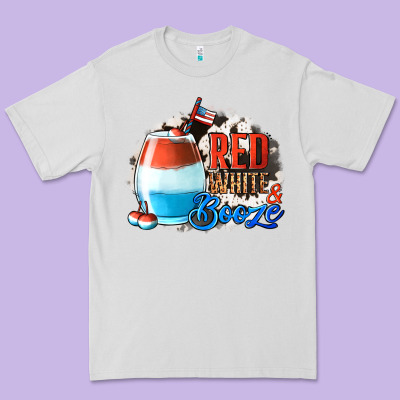 Red White  Booze With Cowhide Background Premium Tee Designed By Jasminsmagicworld