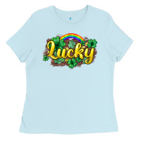Baby Blue Lucky St. Patrick's Day Ladies Tee - HowdyJamesFarm