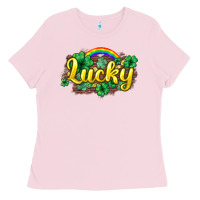 Bubblegum Pink Lucky St. Patrick's Day Ladies Tee - HowdyJamesFarm