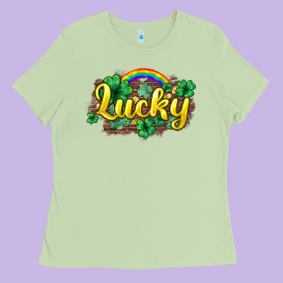 Lucky St. Patrick's Day Ladies Tee Designed By Howdyjamesfarm