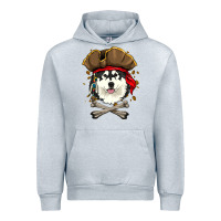 Heather Grey alaskan malamute pirate dog halloween Urban Hoodie - linhVisuals