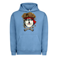 Pigment Pebble Blue alaskan malamute pirate dog halloween Urban Hoodie - linhVisuals