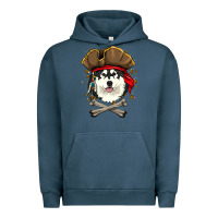 Pigment Midnight Navy alaskan malamute pirate dog halloween Urban Hoodie - linhVisuals