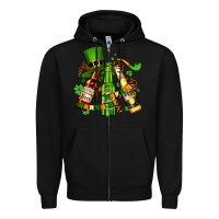 Black st patrick's beers flags and hat Zipper Hoodie - AdoDesignShop