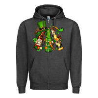 Charcoal Heather st patrick's beers flags and hat Zipper Hoodie - AdoDesignShop