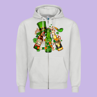 St Patrick's Beers Flags And Hat Zipper Hoodie Designed By Adodesignshop