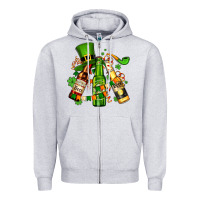 Heather Grey st patrick's beers flags and hat Zipper Hoodie - AdoDesignShop
