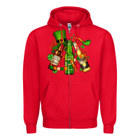 Red st patrick's beers flags and hat Zipper Hoodie - AdoDesignShop