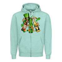 Seafoam st patrick's beers flags and hat Zipper Hoodie - AdoDesignShop