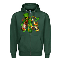 Sports Green st patrick's beers flags and hat Zipper Hoodie - AdoDesignShop