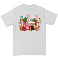 Dove Grey pink christmas coffe cups Premium Tee - CowGirlArtShop