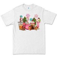 White pink christmas coffe cups Premium Tee - CowGirlArtShop