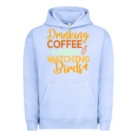 Pigment Grape Ice drinking coffee watching birds funny Urban Hoodie - linhVisuals