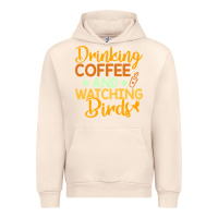 Sandshell drinking coffee watching birds funny Urban Hoodie - linhVisuals