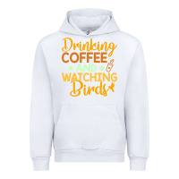 White drinking coffee watching birds funny Urban Hoodie - linhVisuals