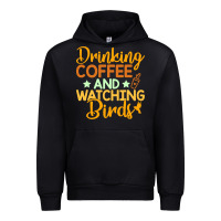 Black drinking coffee watching birds funny Urban Hoodie - linhVisuals