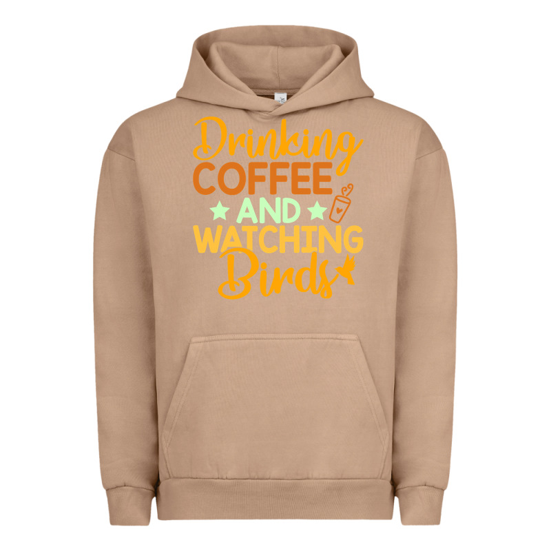 Drinking Coffee Watching Birds Funny Urban Hoodie by linhVisuals | Teevron