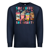 Navy half teacher half coffee Premium Sweatshirt - JahusDesignShop