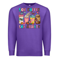 Purple half teacher half coffee Premium Sweatshirt - JahusDesignShop