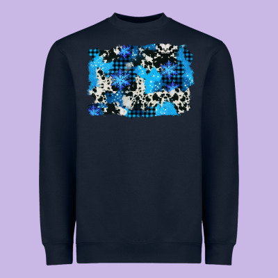 Westerb Cowhide Winter Background Heavyweight Sweatshirt Designed By Adodesignshop